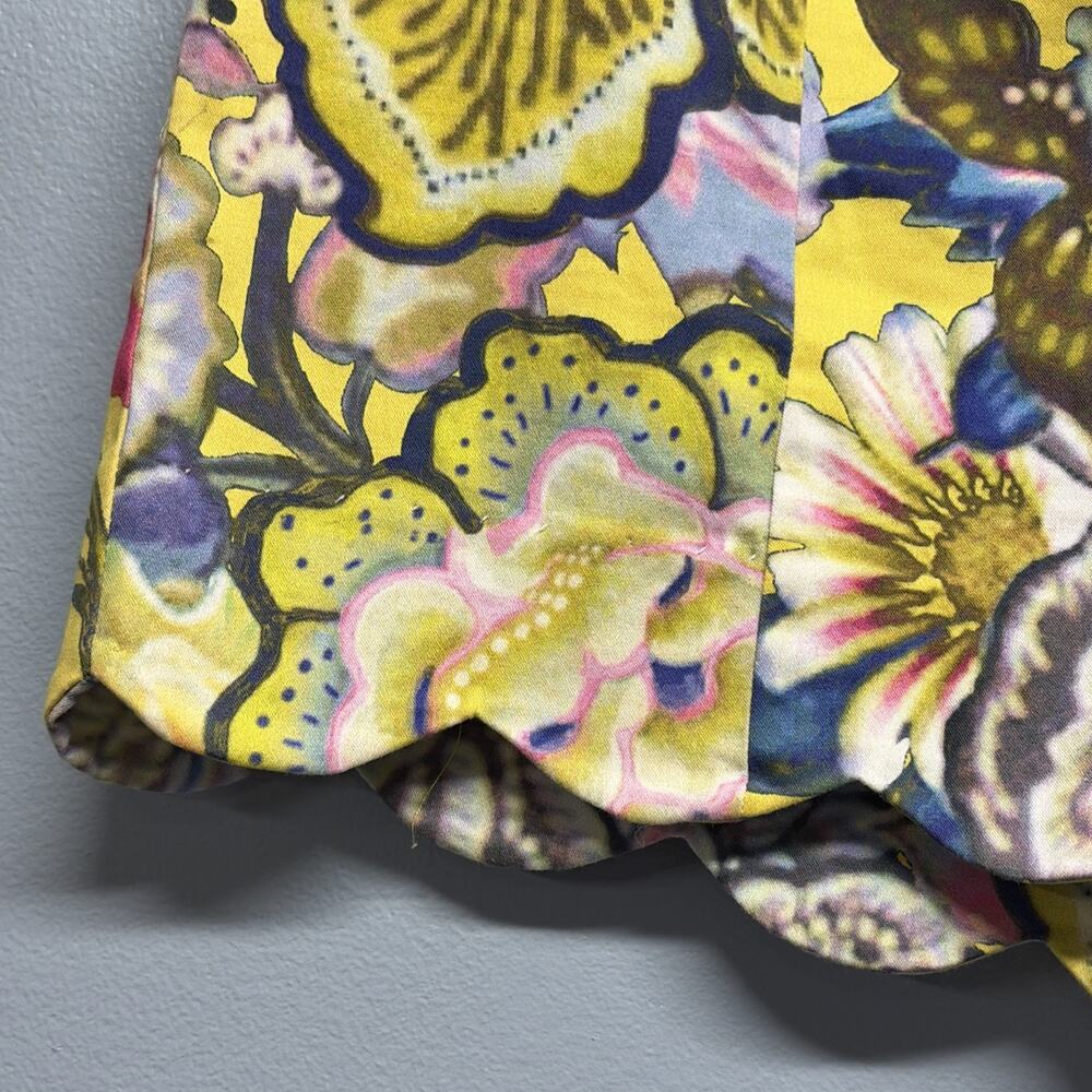 Cynthia Rowley Prima Floral Scalloped Bottom w/ Side Zip - Size 6 - Colorful - Picture 3 of 7